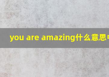 you are amazing什么意思中文